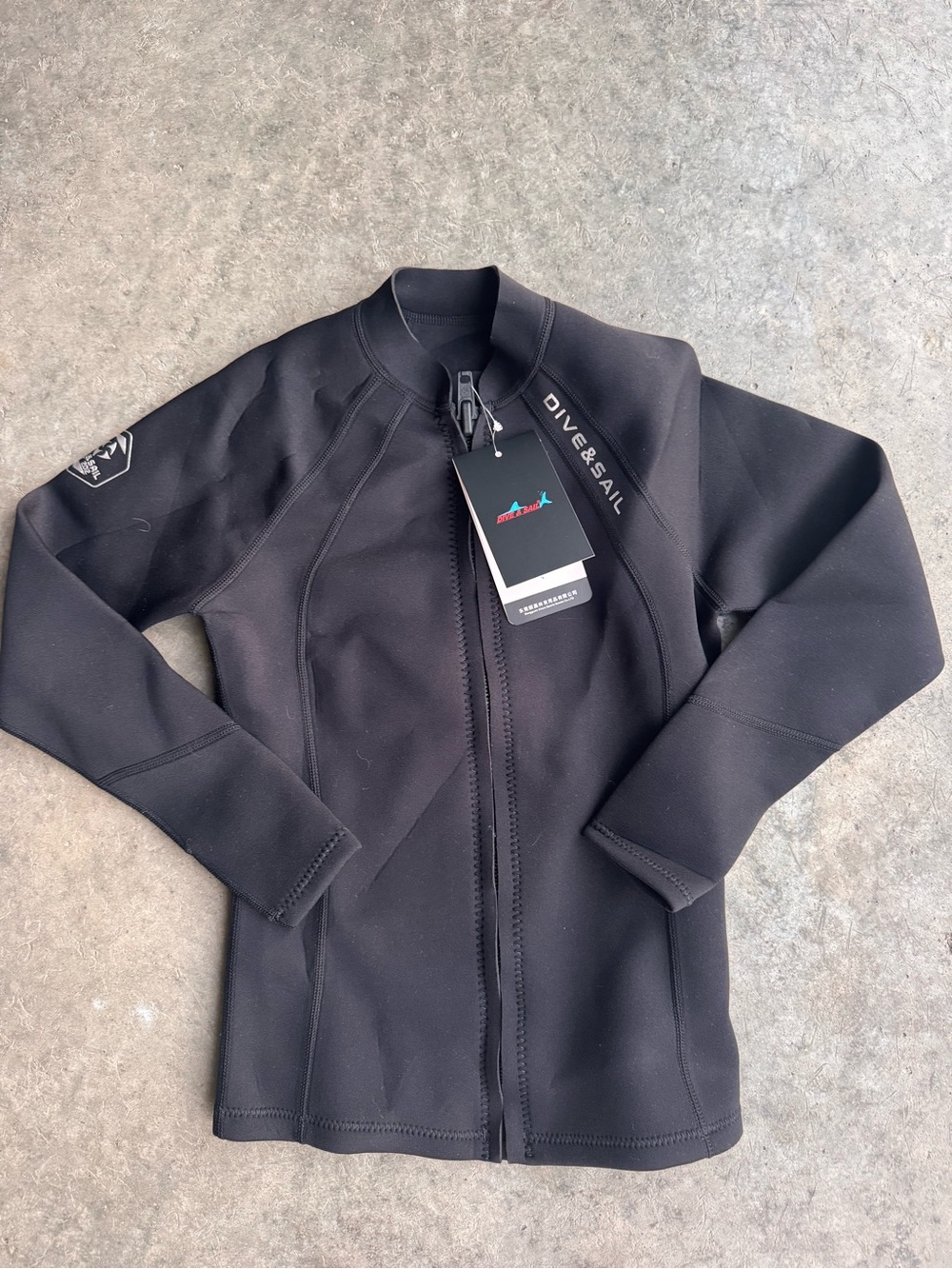 Dive & Sail Women's Black Neoprene Scuba Swim Zip Jacket